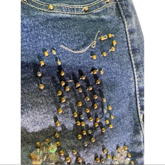 Retro embellished bell bottom Jeans size 44 - Picture 7 of 9